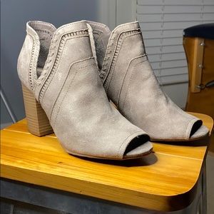 Open toed ankle boots